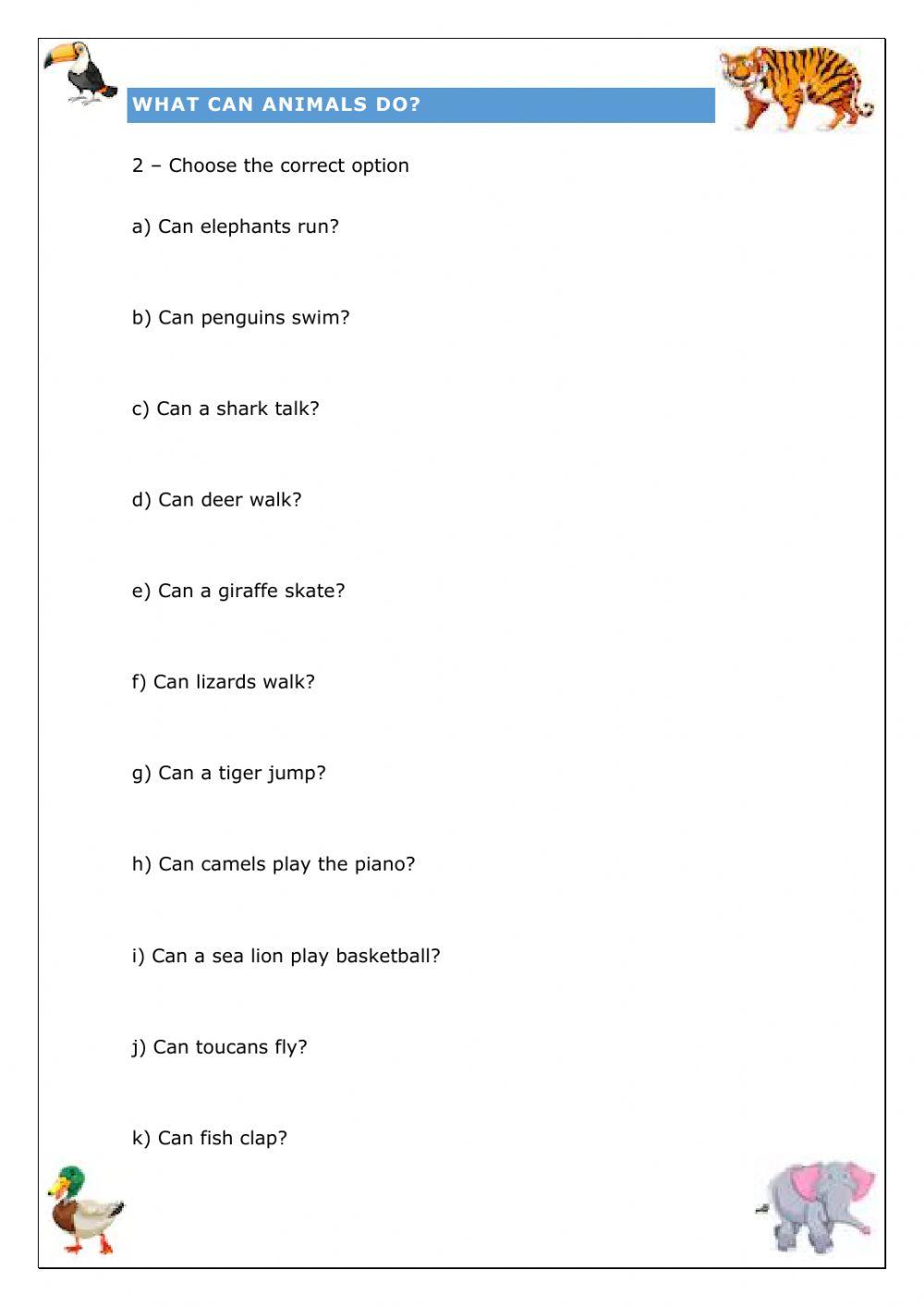 What can animals do?