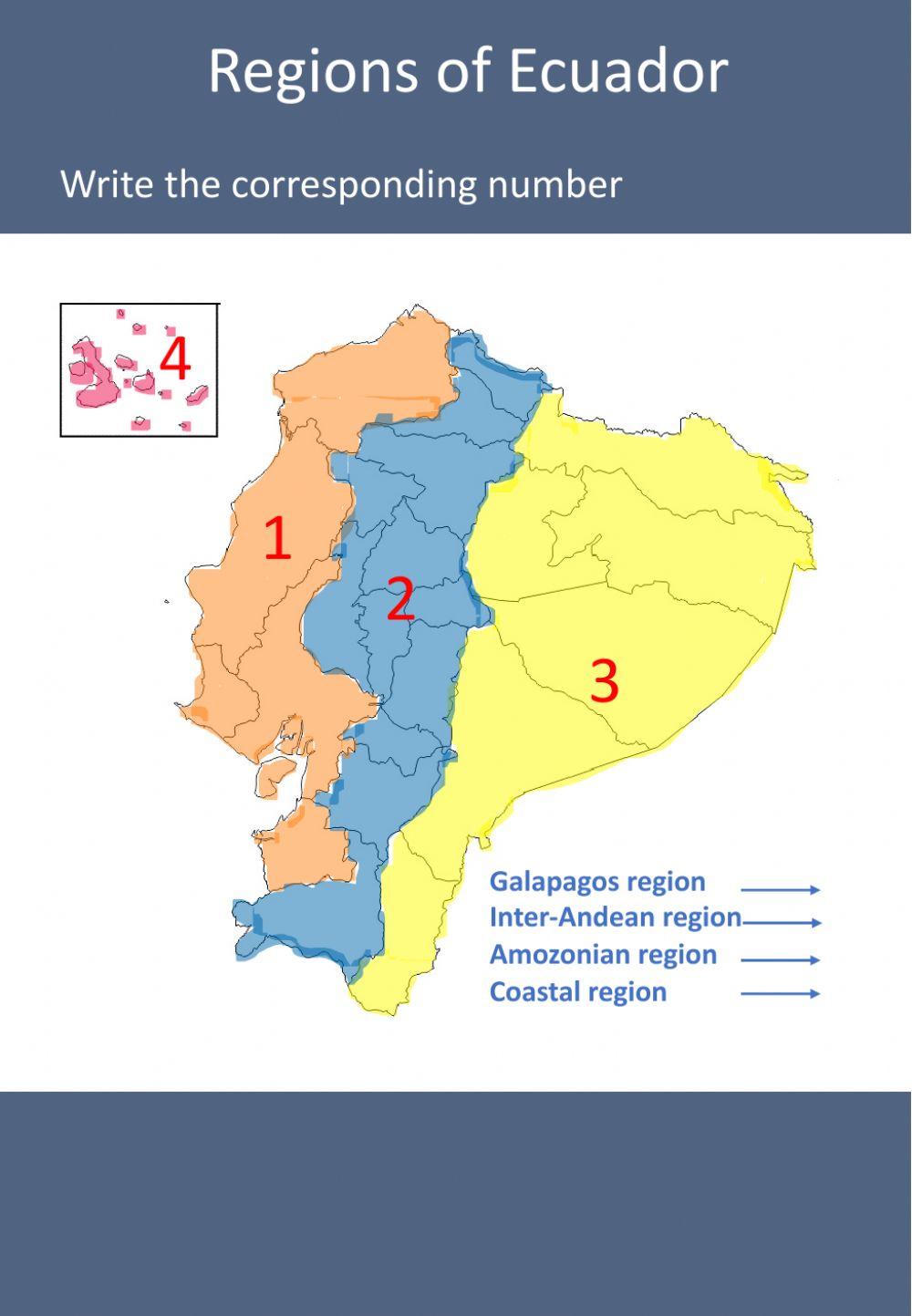 Regions of Ecuador - Provinces - Capitals