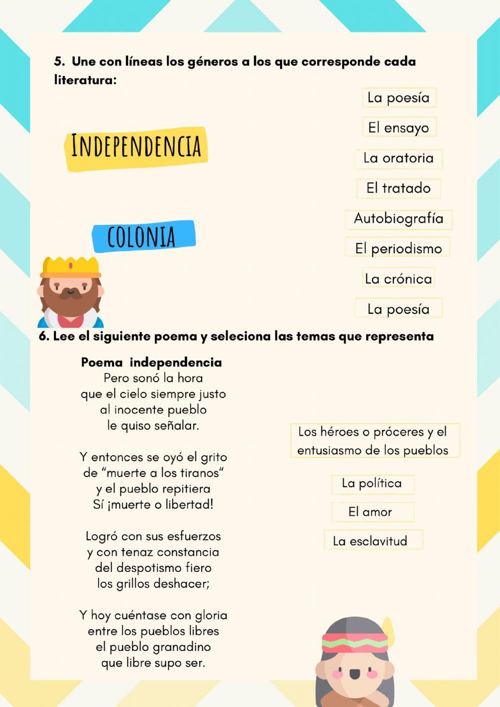 Guía colonia e independencia. Colombia