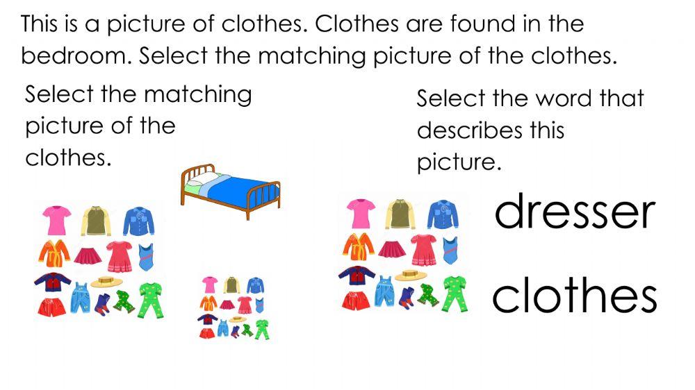 Bed room chore Putting Clothes Away