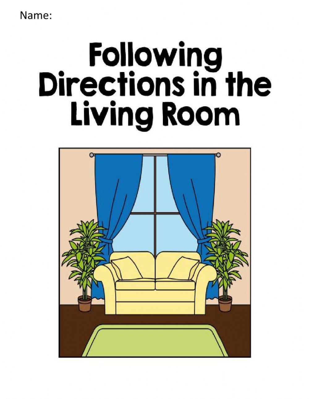 Following directions in the living room