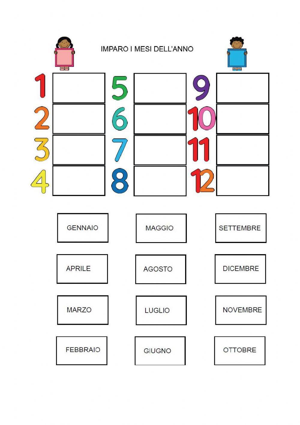 Metti in ordine i mesi dell'anno