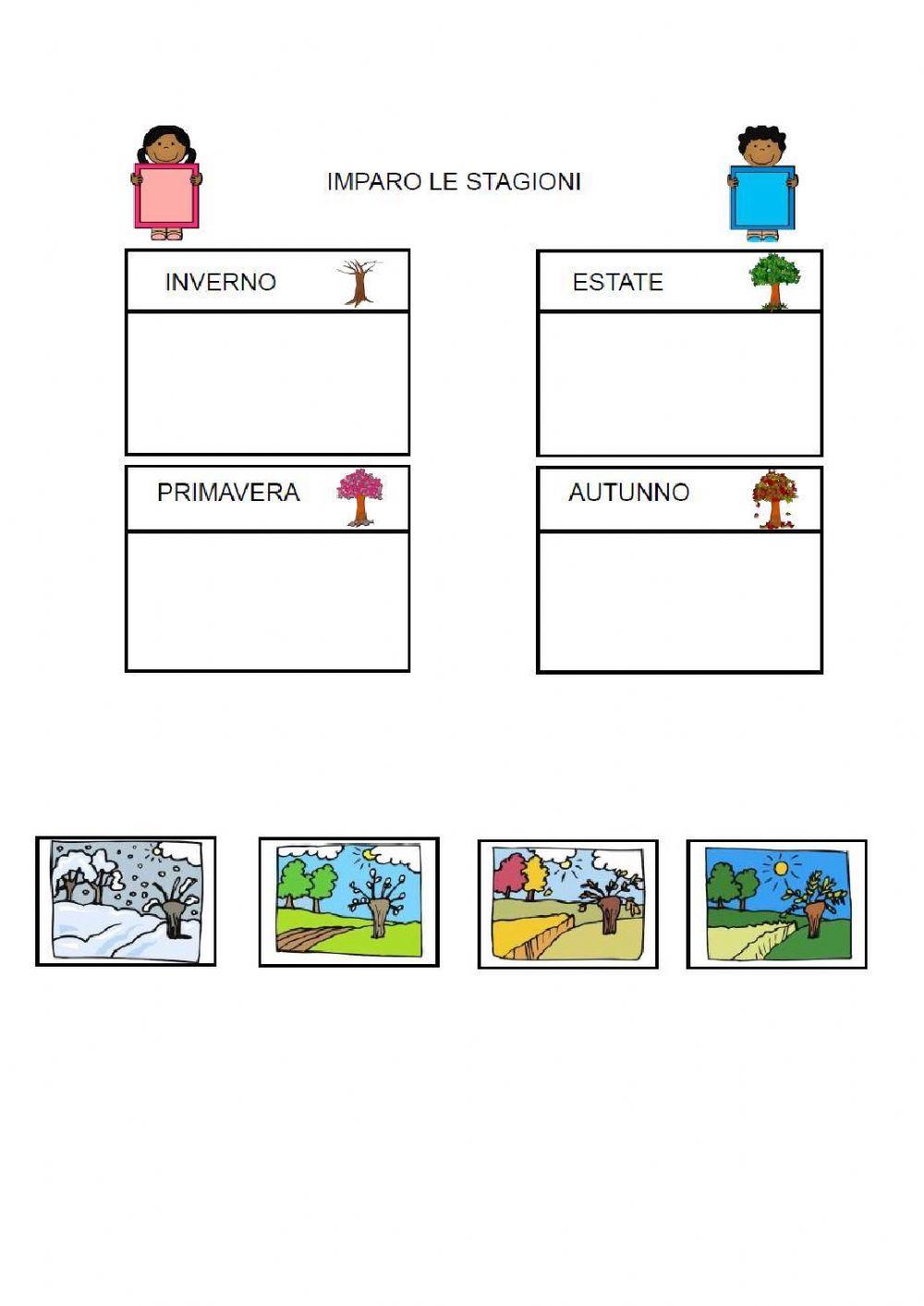 Metti in ordine le immagini delle stagioni