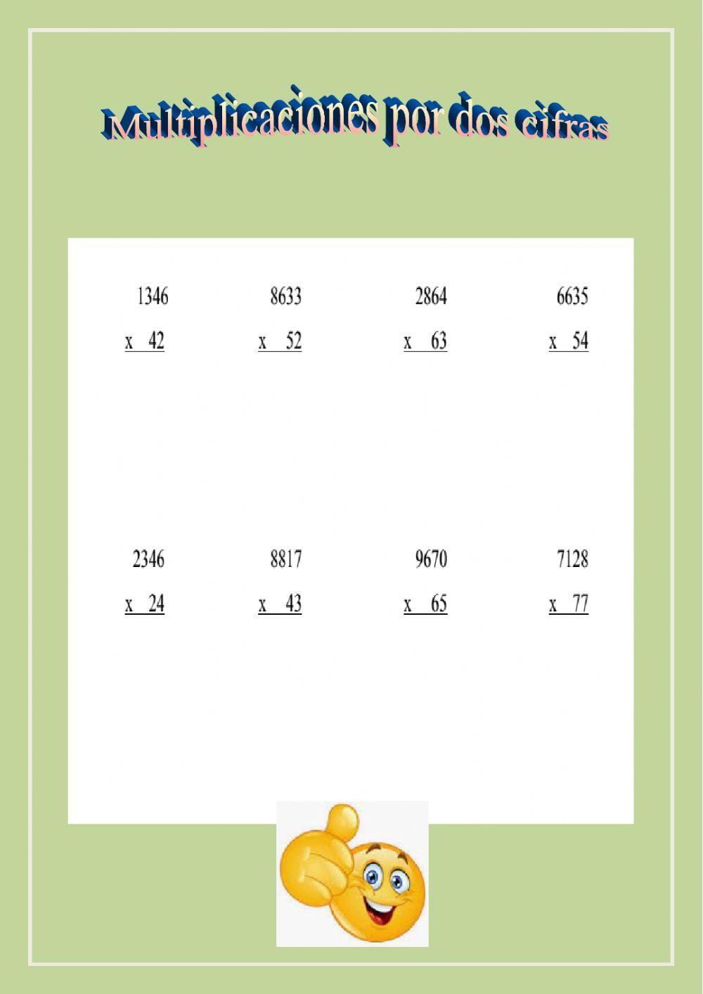 Multiplicaciones por dos cifras