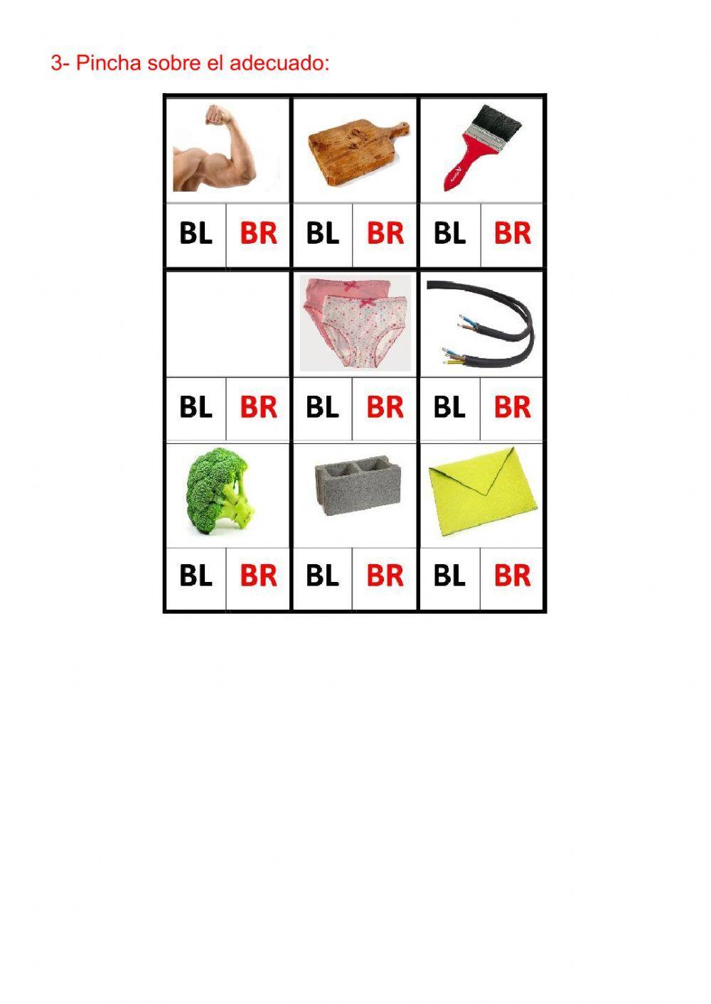 Palabras con bl y br