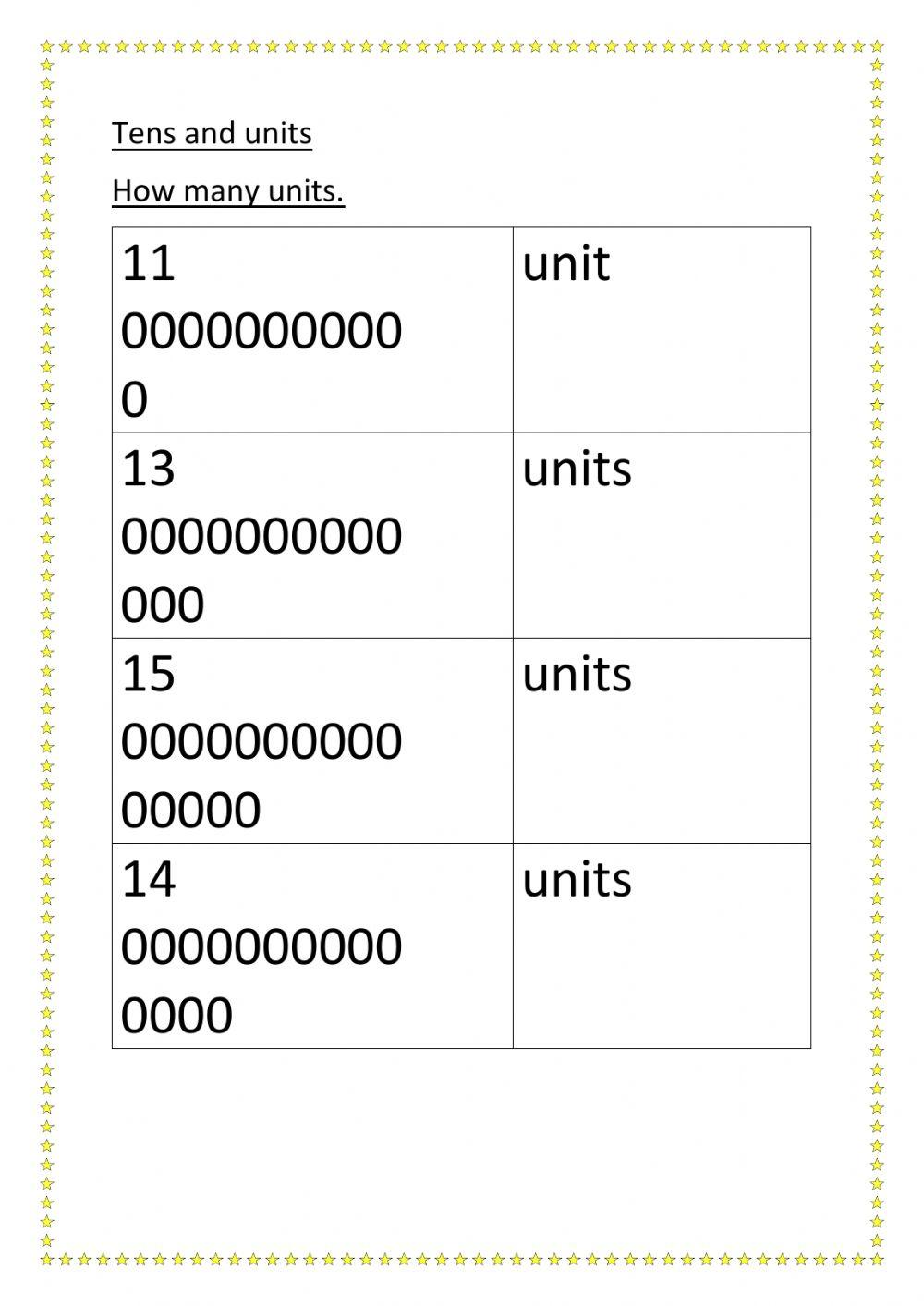 tens and units