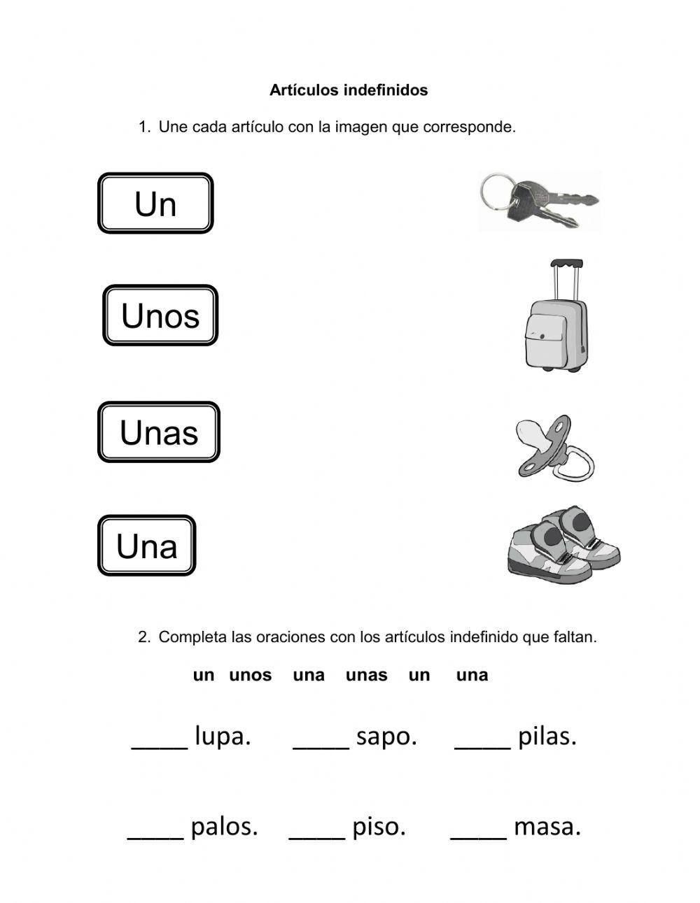 Artículos indefinidos