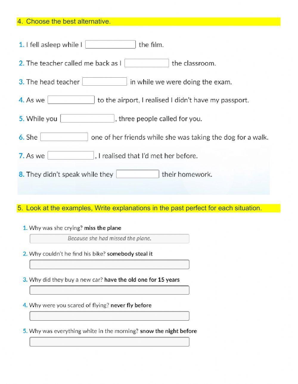 Past simple, past continuous and past perfect