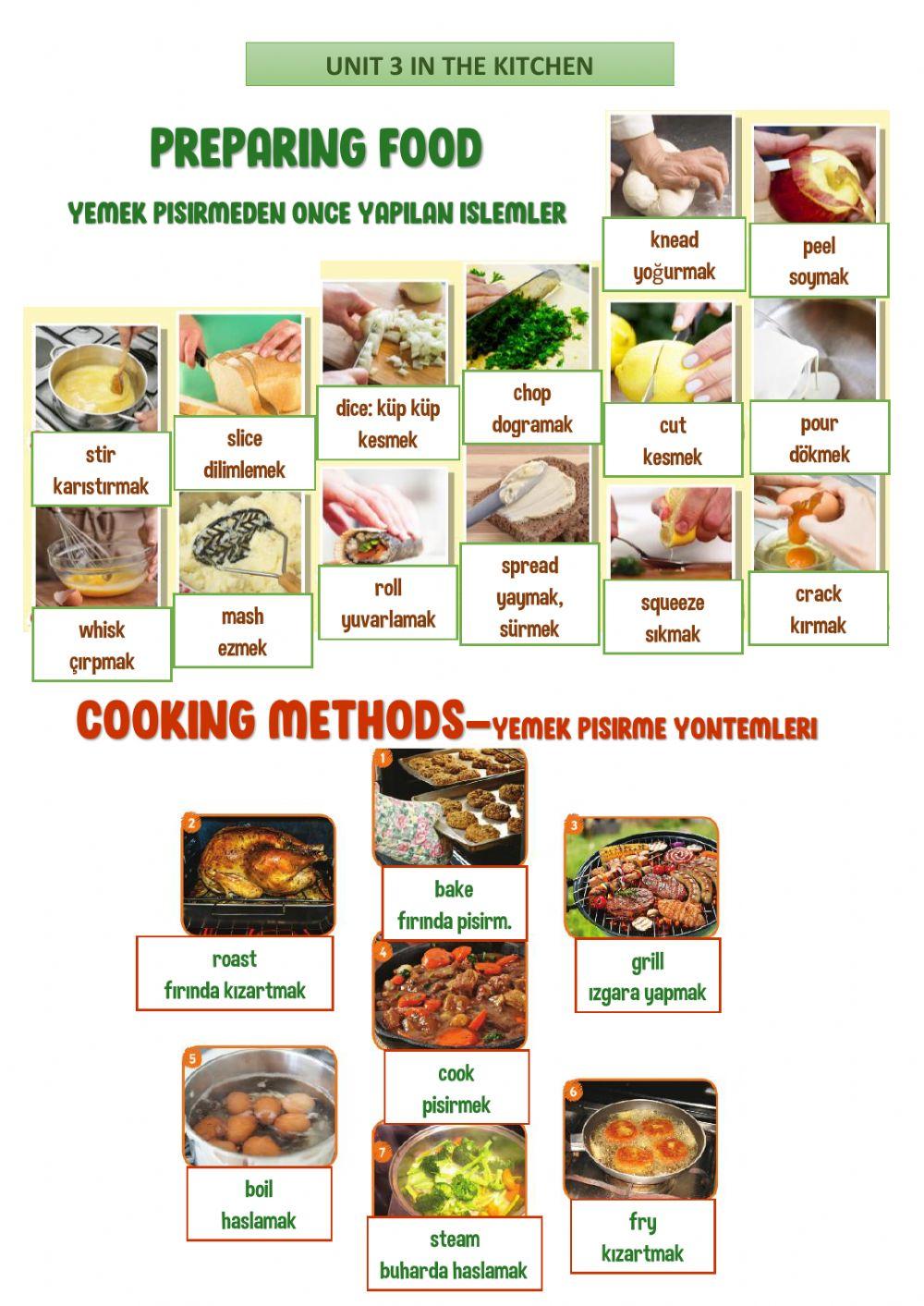 8th Grades Unit 3 IN THE KITCHEN Wordbank