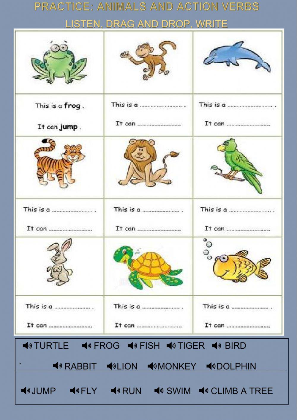 Animals and action verbs