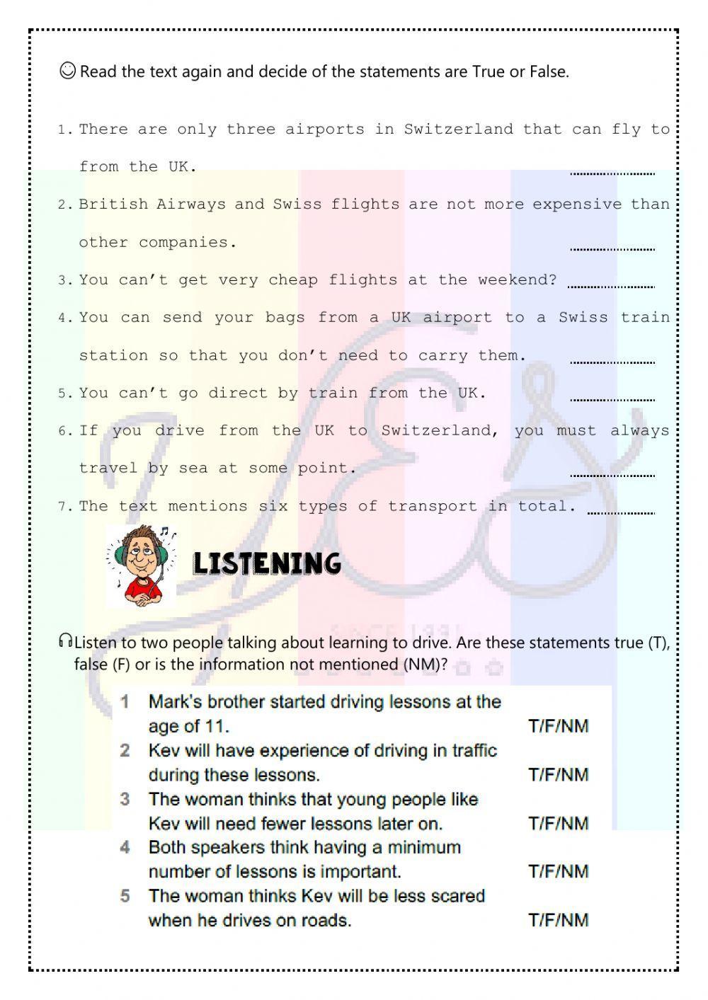Reading and Listening Test Junior 5