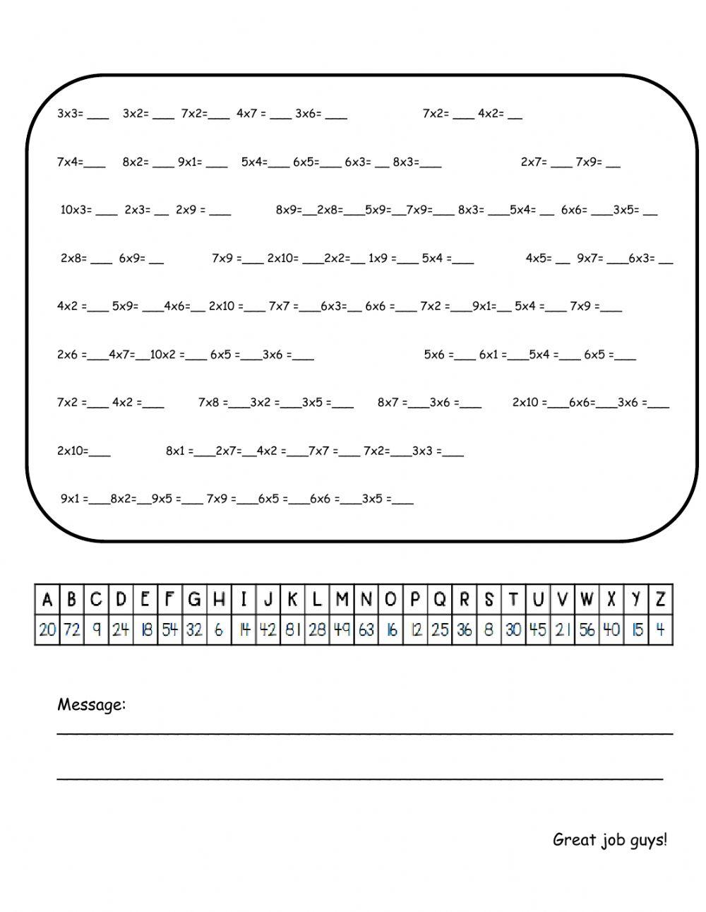 Multiplication Practice
