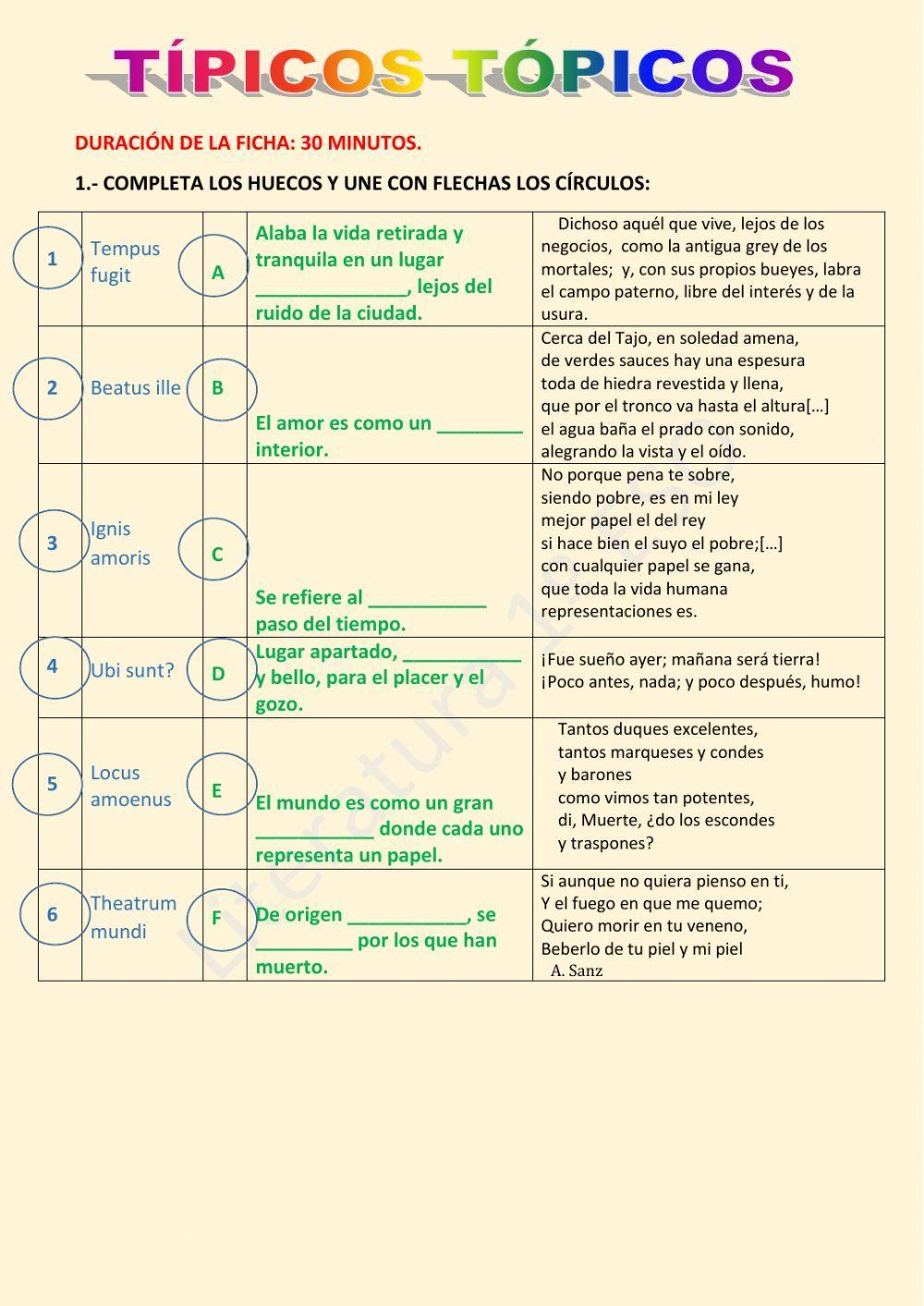 1º ESO LITERATURA: Tópicos. Métrica.