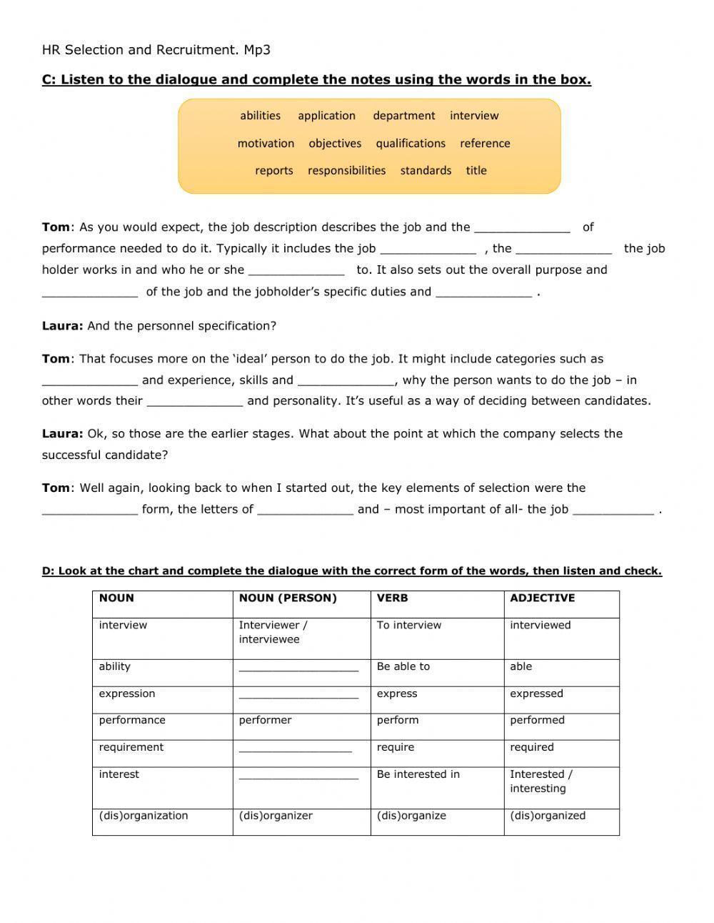 Recruitment and Selection