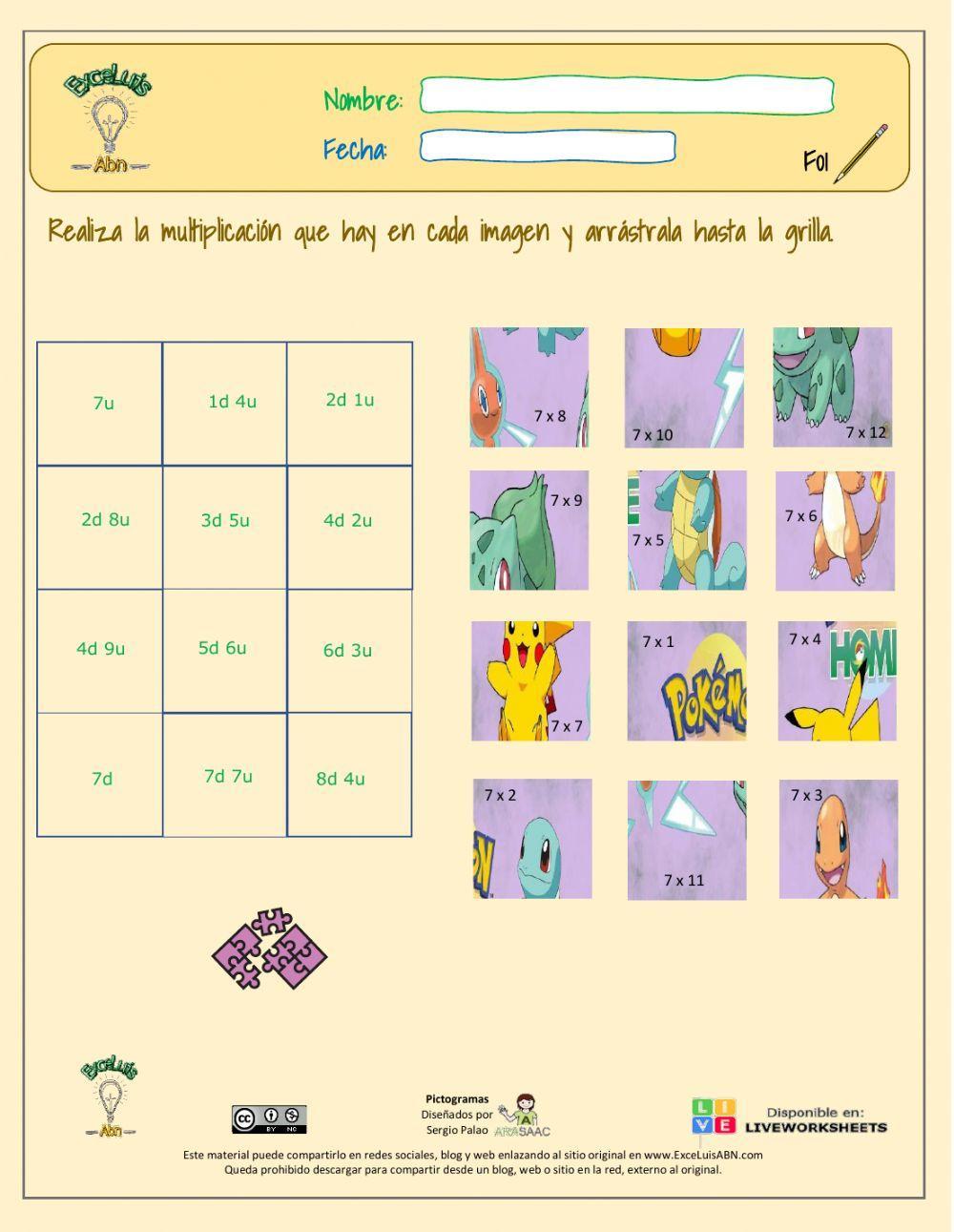 Puzle valor posicional y la  tabla del 7(1)