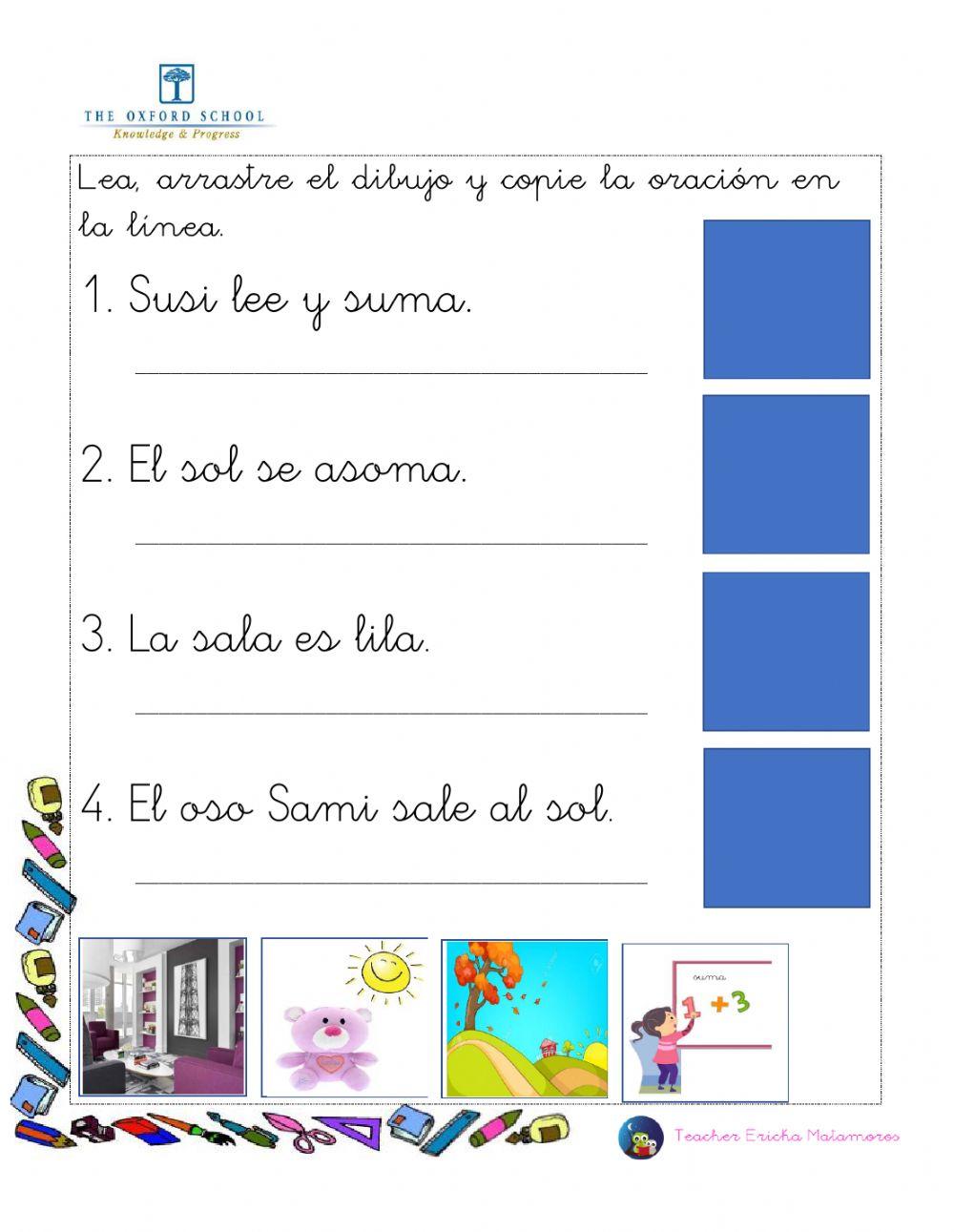 Oraciones con sílabas sa se si so su