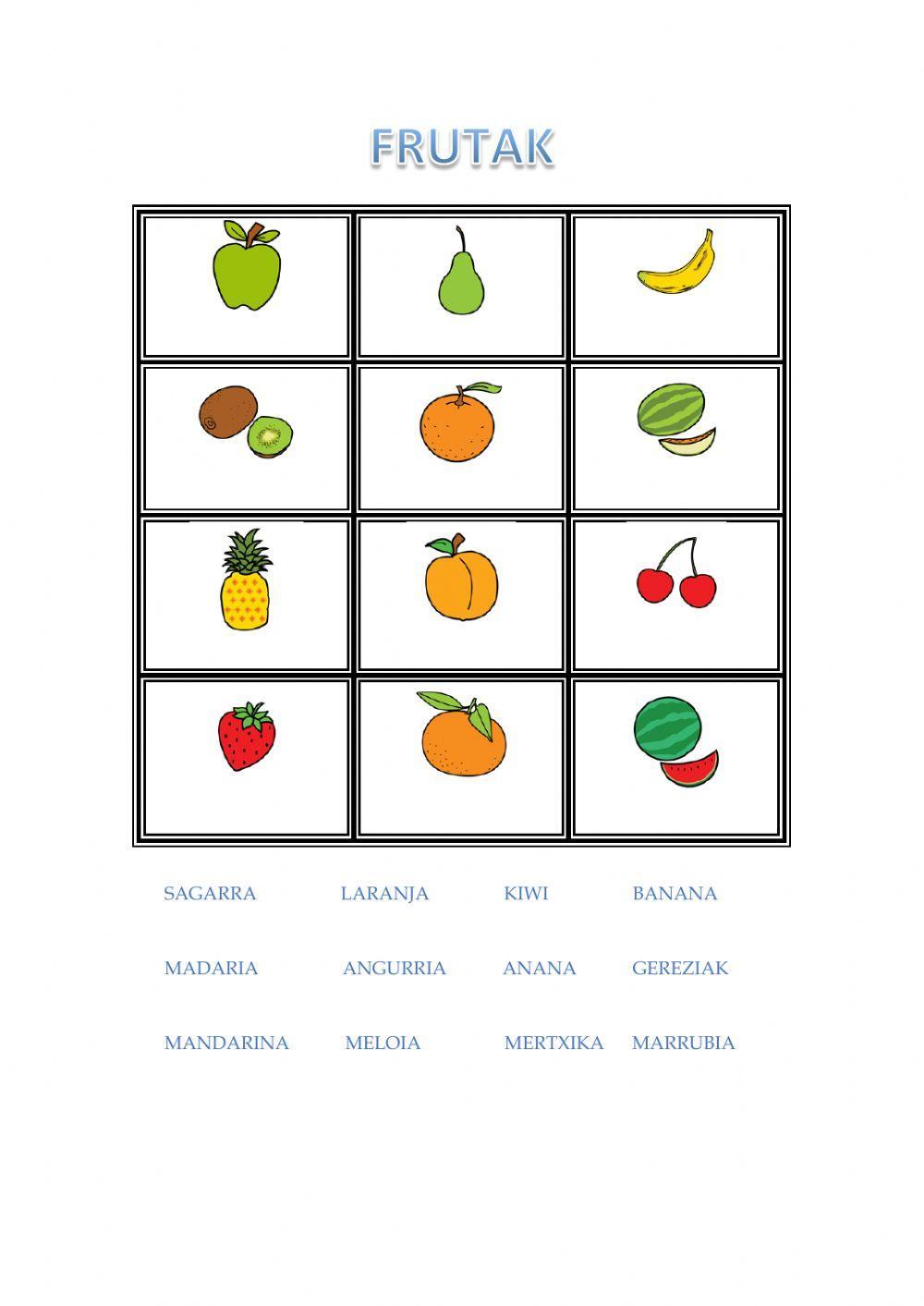 Janaria,frutak eta barazkiak