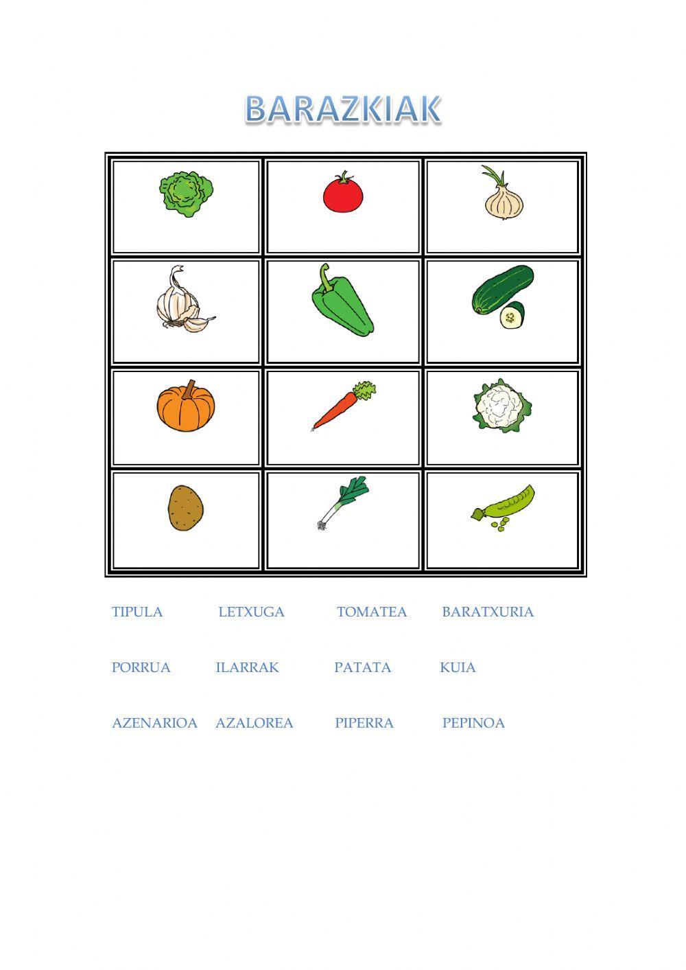 Janaria,frutak eta barazkiak