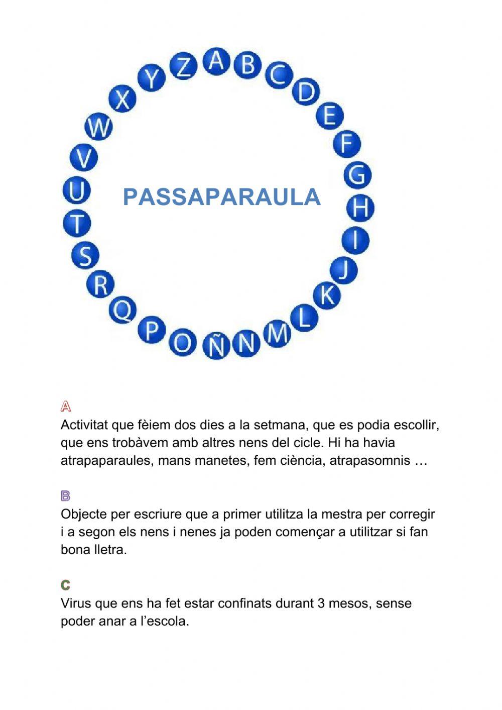 Passapalabra teresianes ci