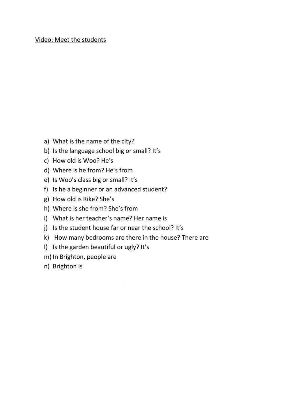 Meet the students beginner