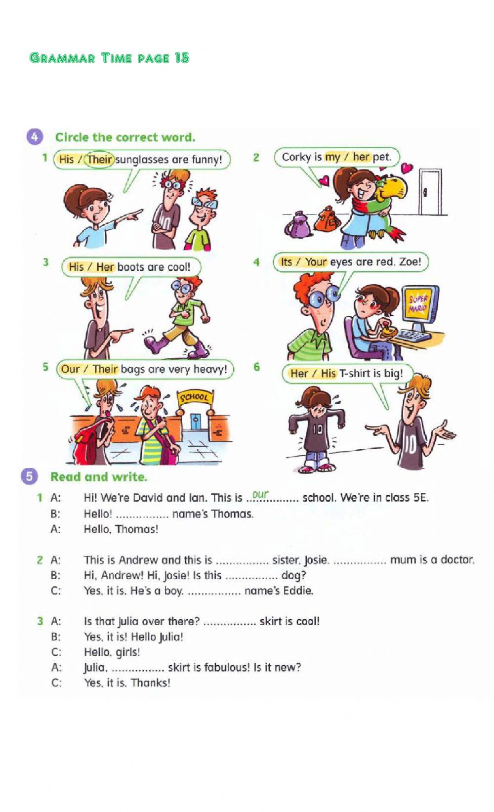 Possessive adjectives