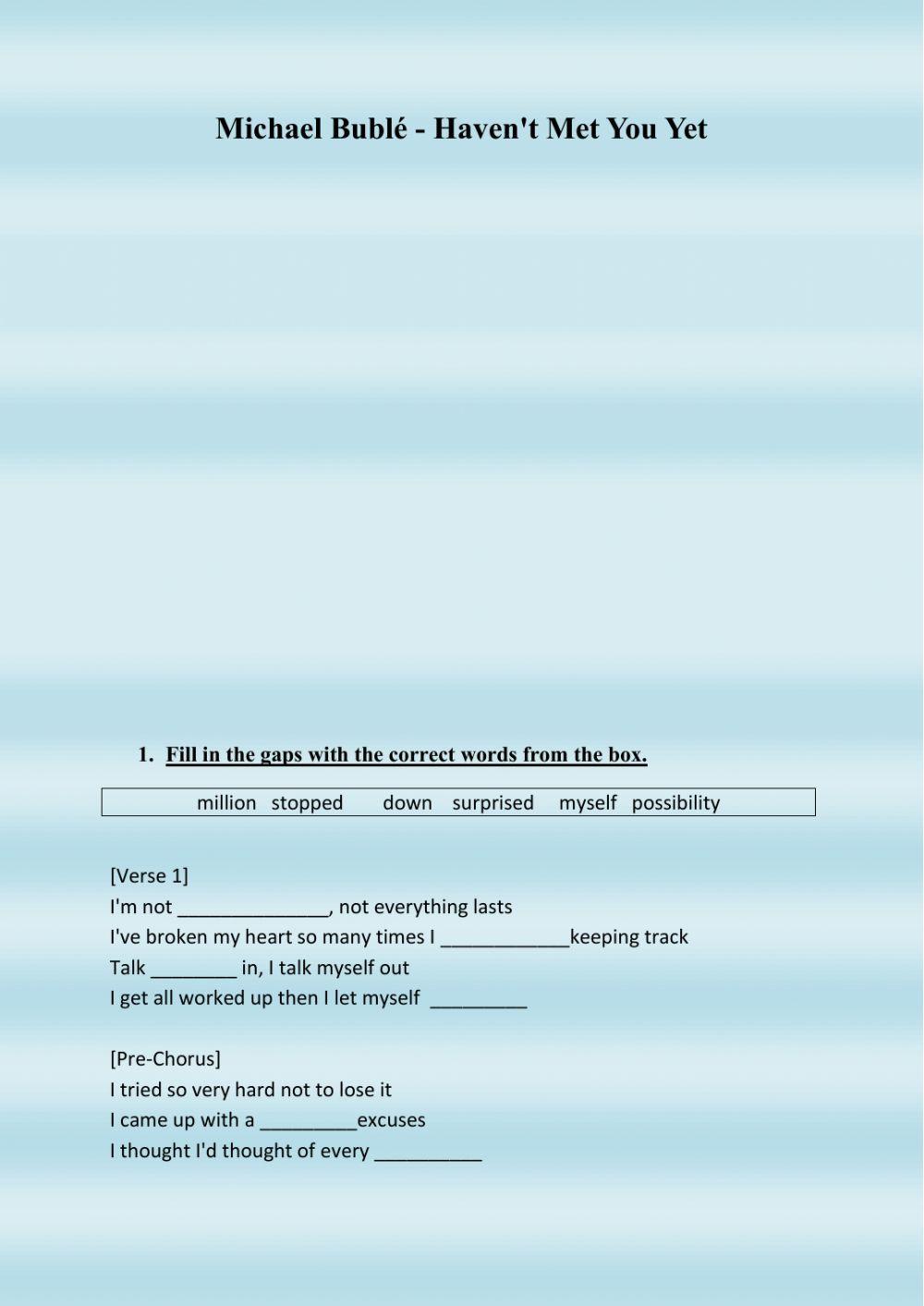 Michael Buble -Haven't Met You Yet- - song