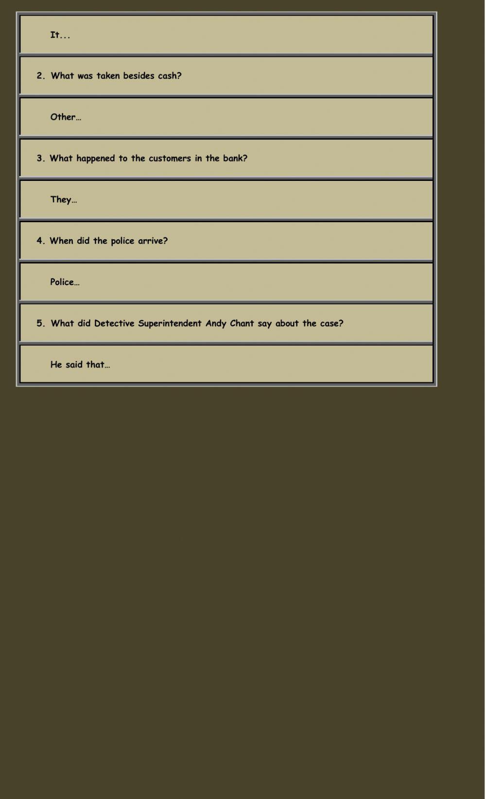 Passive Voice - Bank Robbery Story