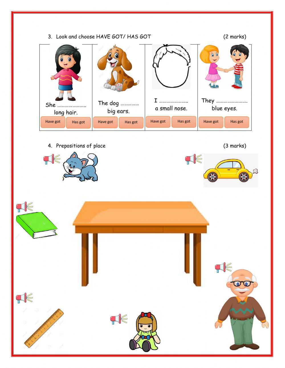 Face + have got-has got