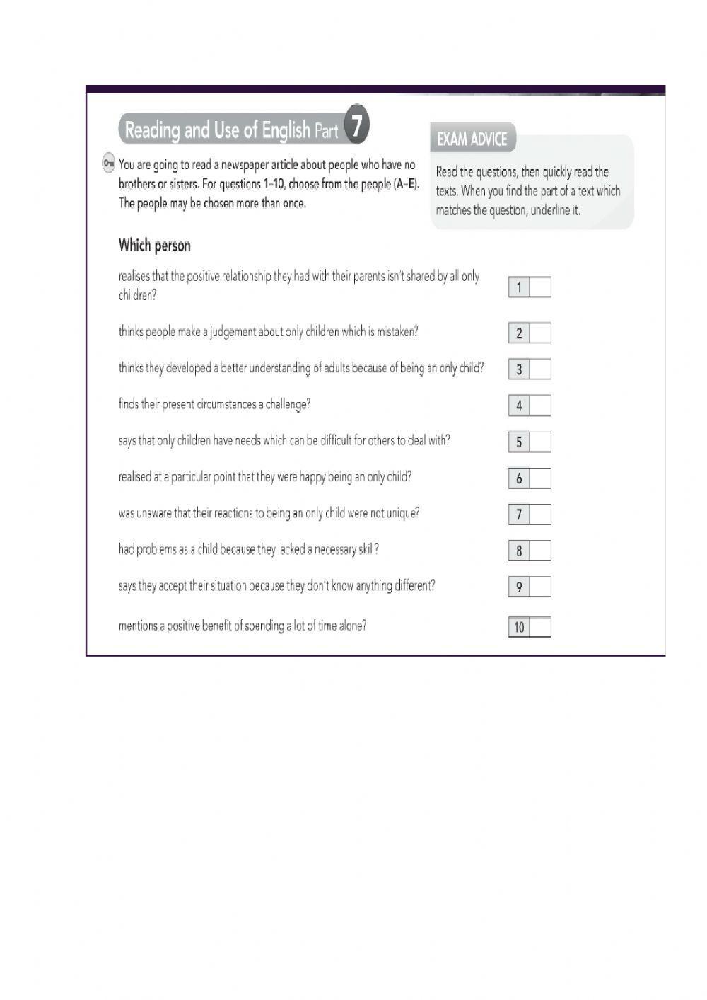 279624 | Fce reading and use of english part 7 | Johanna