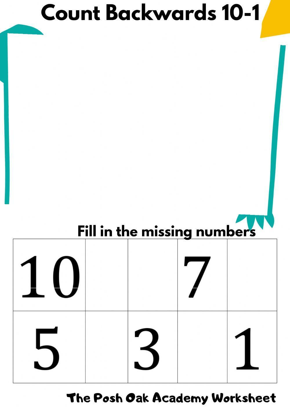 Count Backwards 10-1