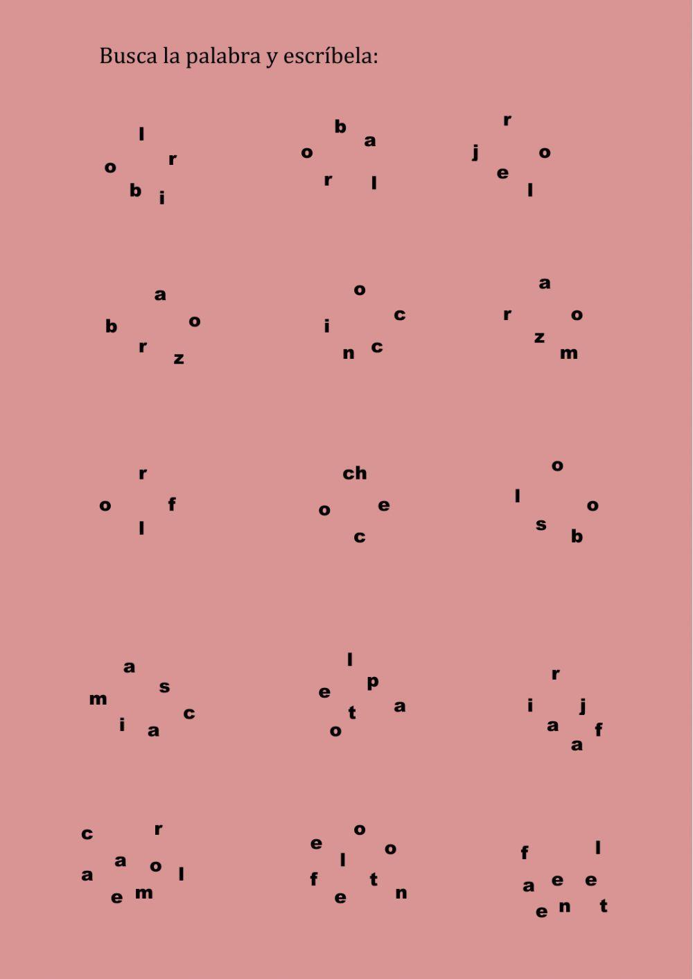 Palabras desordenadas