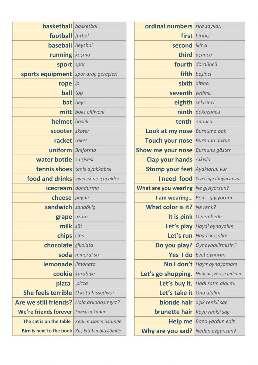 2nd Grades Word Bank