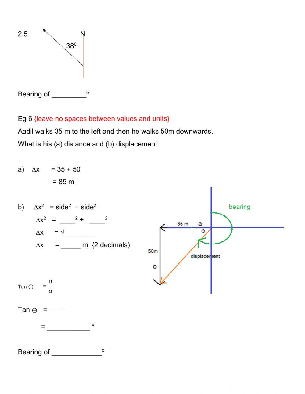 Motion worksheet 2