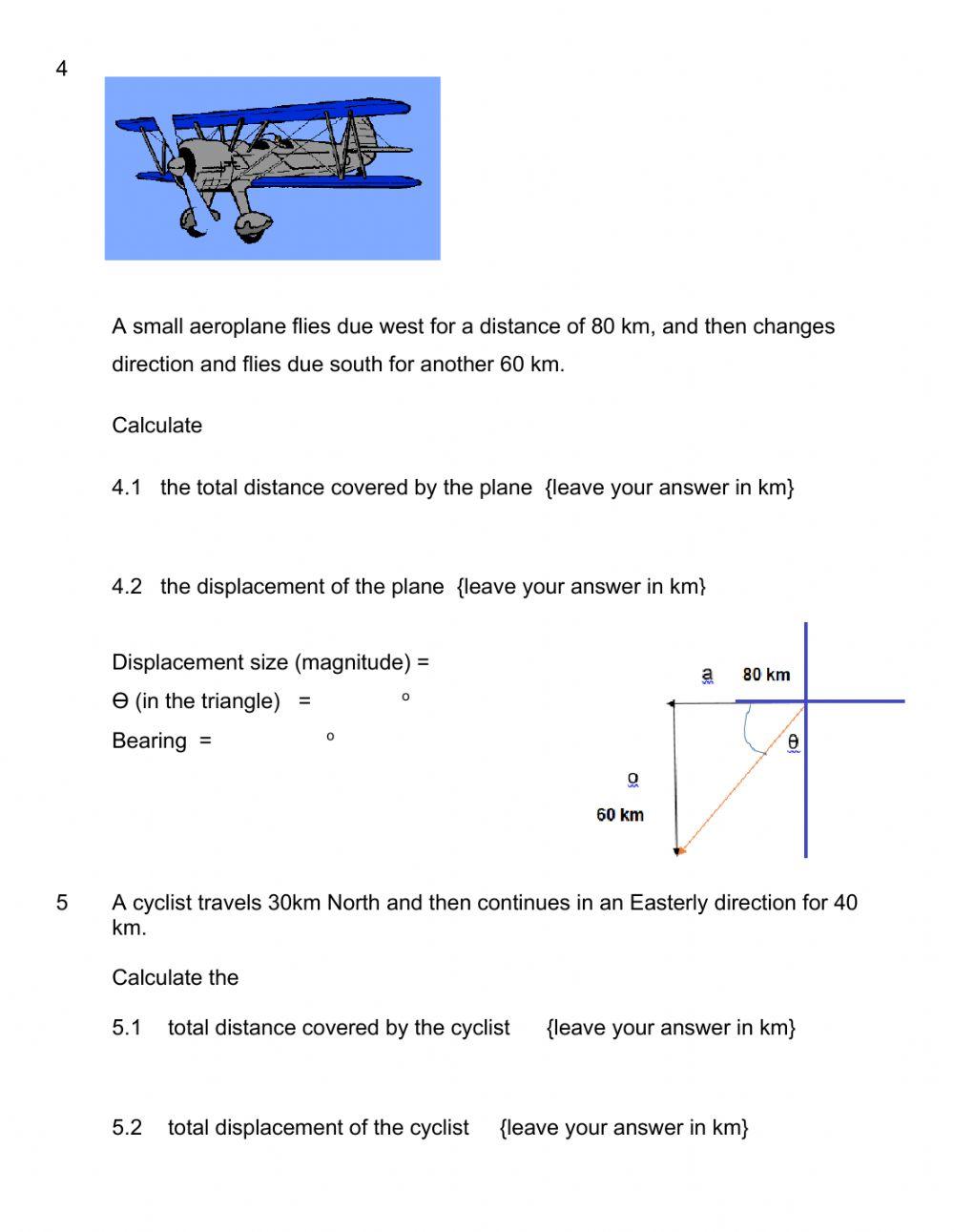 Motion worksheet 2