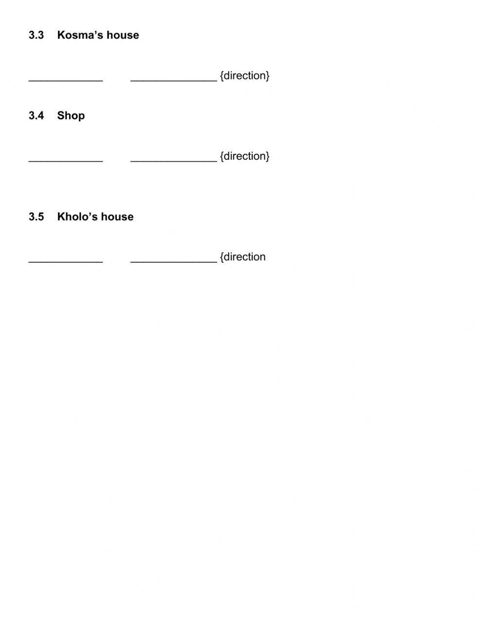Motion worksheet 3