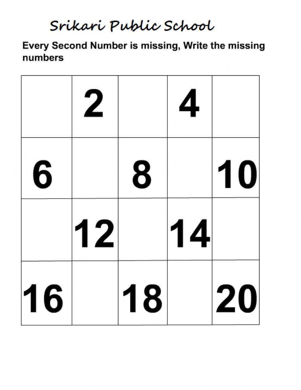 Missing numbers 1 to 20