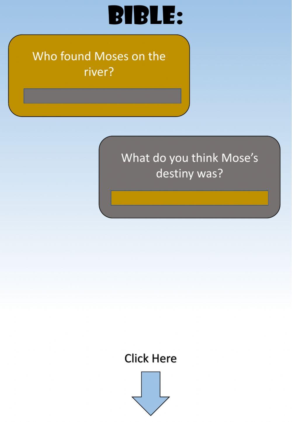 WEEK 19: MONDAY: Moses Birth