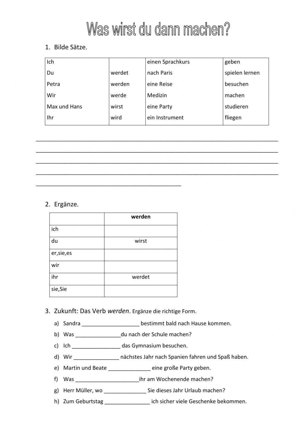 Was wirst du dann machen?