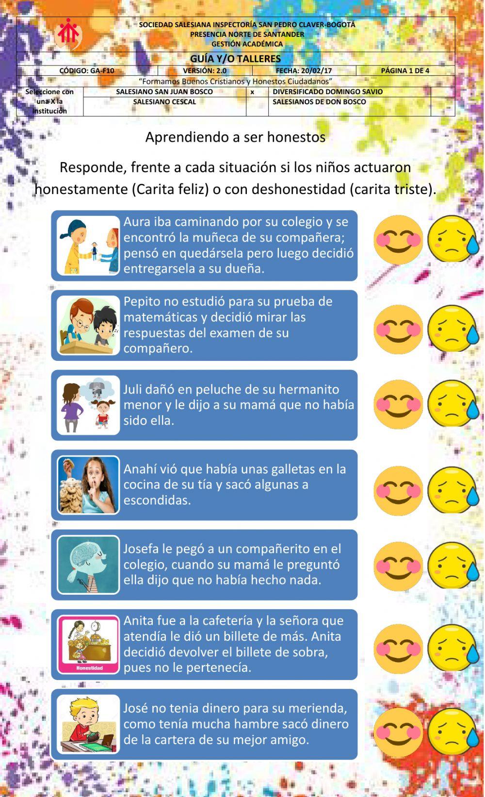 Aprendiendo a ser honestos