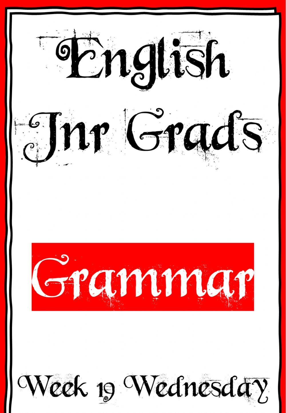 Week 19 - Grammar