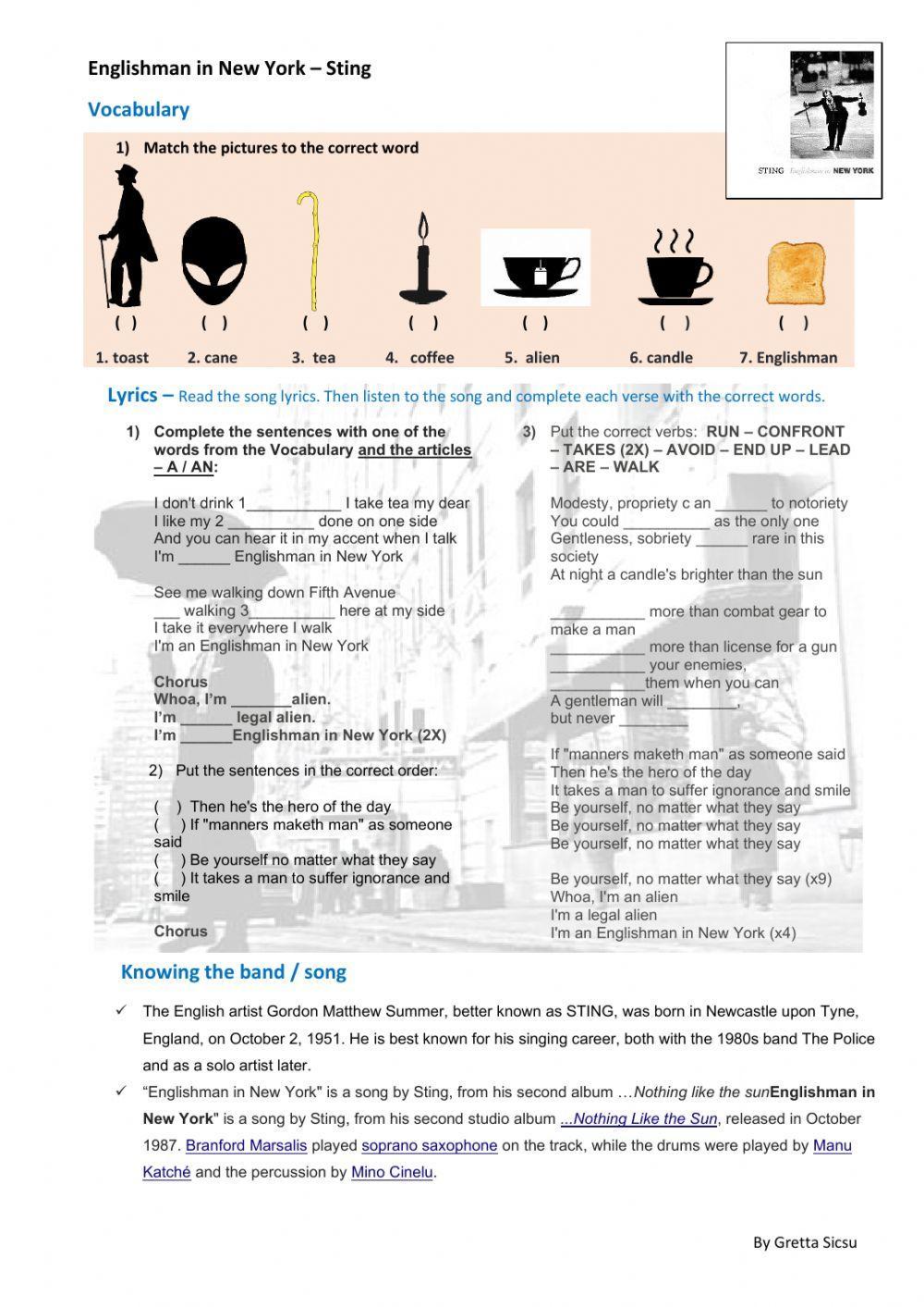 Englishman in New York.