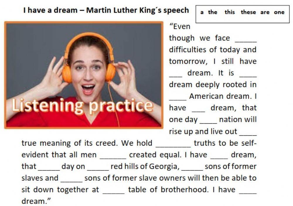 I have a dream - Martin Luther King-s Partial Speech