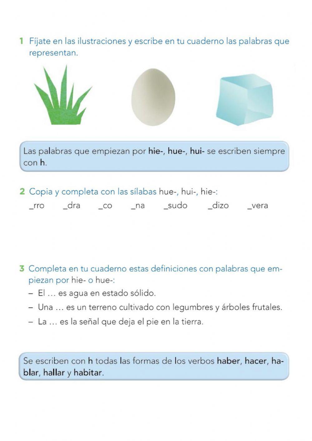 ORTOGRAFÍA - verbos con -h-