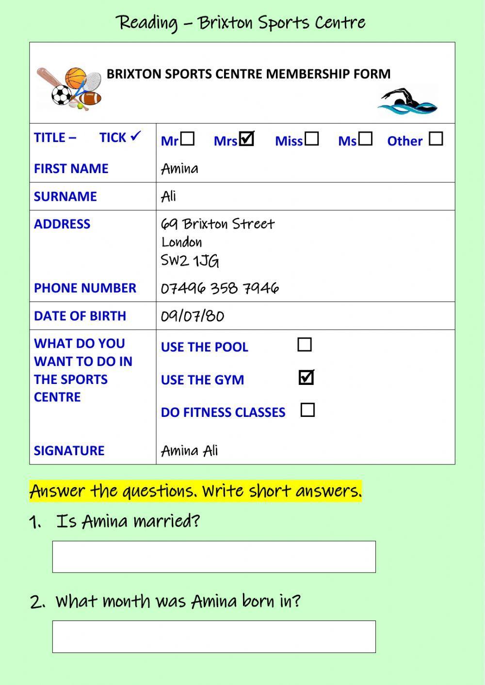 Reading - Sports Centre