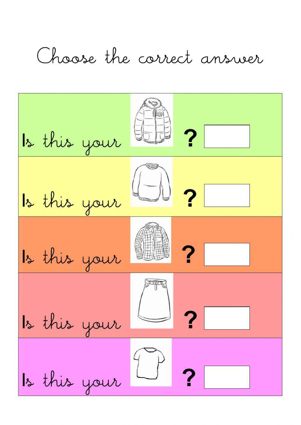 Clothes (Vocabulary)