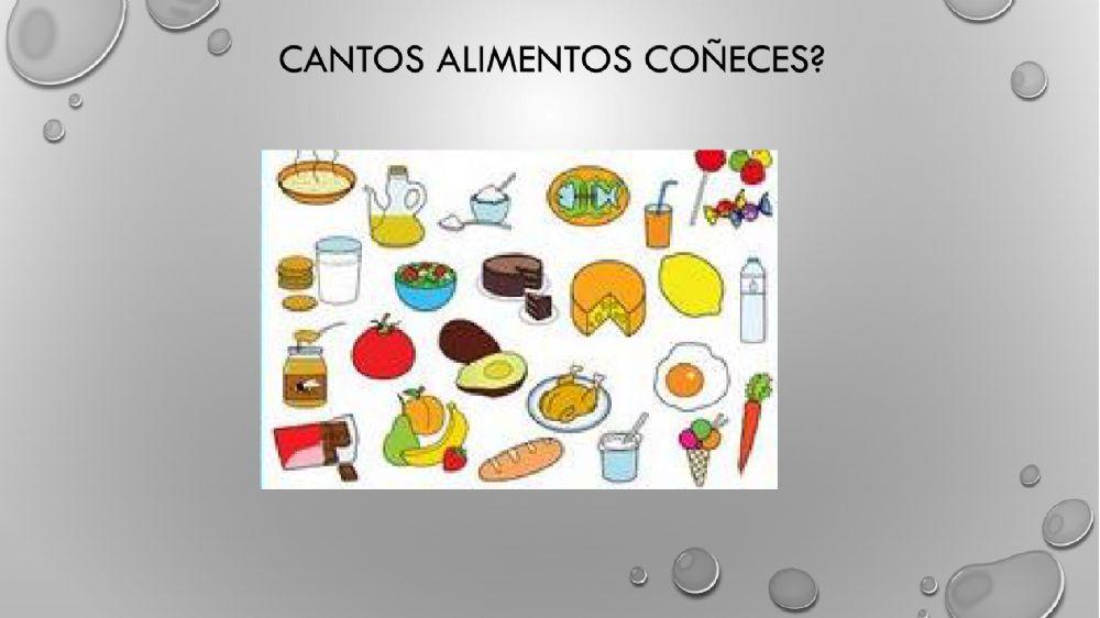 Vocabulario e escritura. alimentos