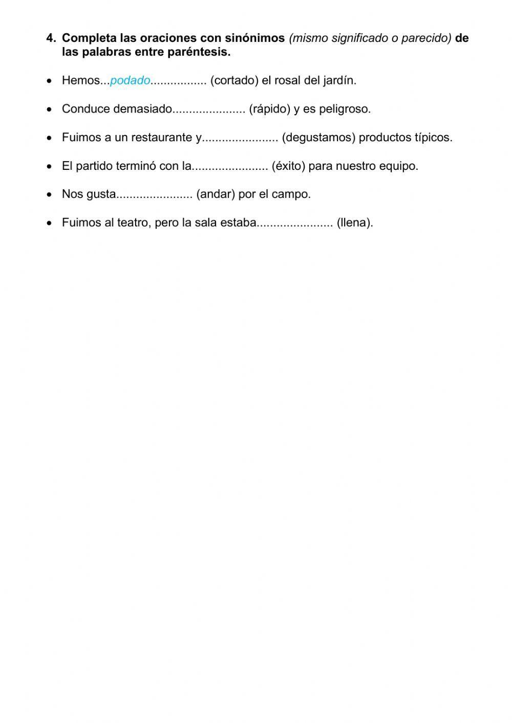 Sinónimos y antónimos