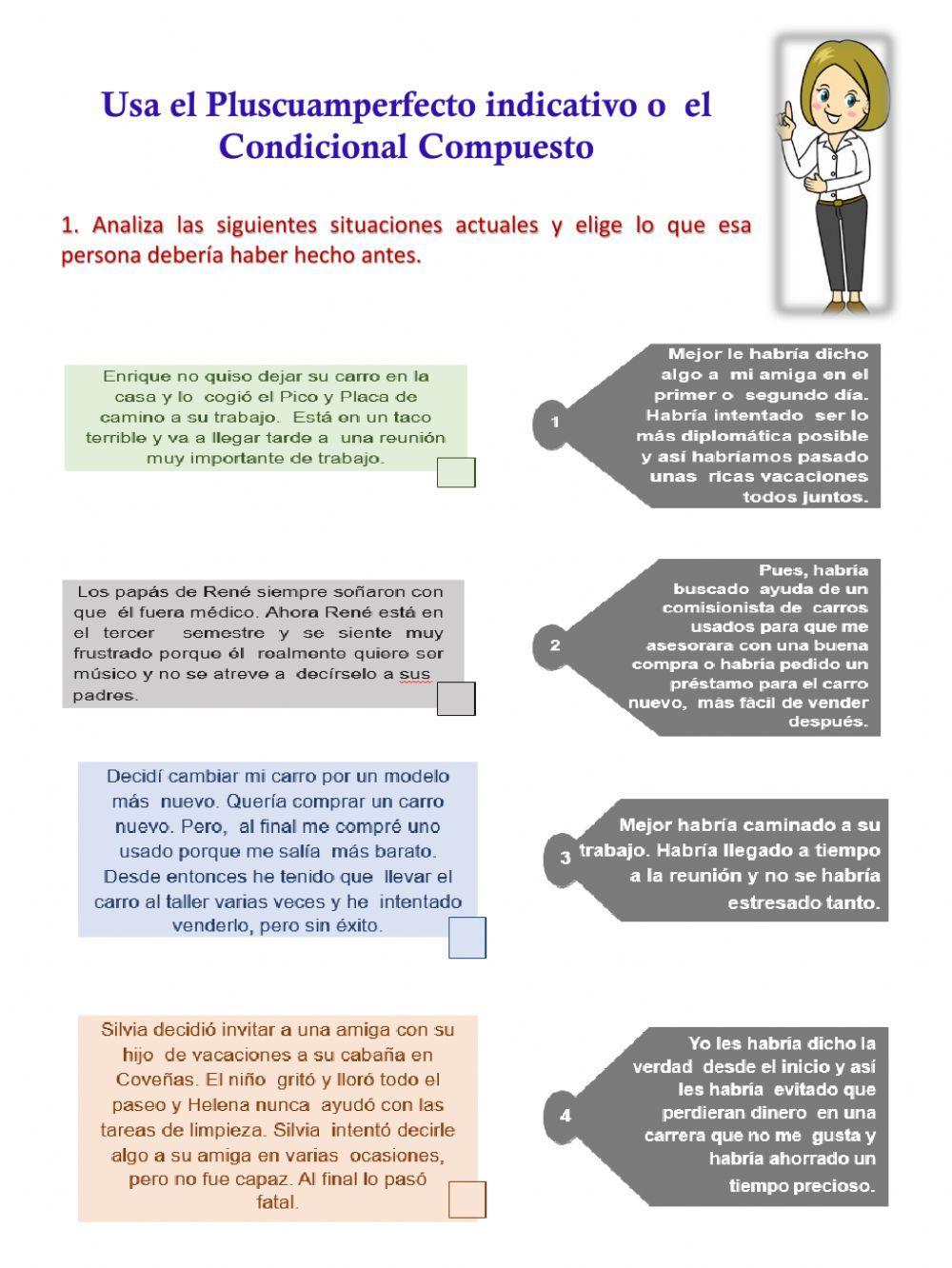 Pluscuamperfecto del Subjuntivo y Condicional Compuesto