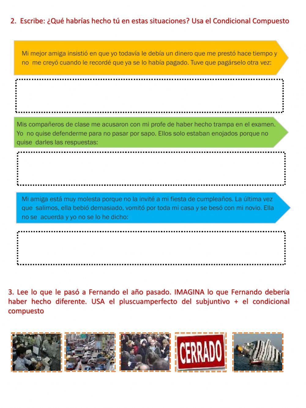 Pluscuamperfecto del Subjuntivo y Condicional Compuesto