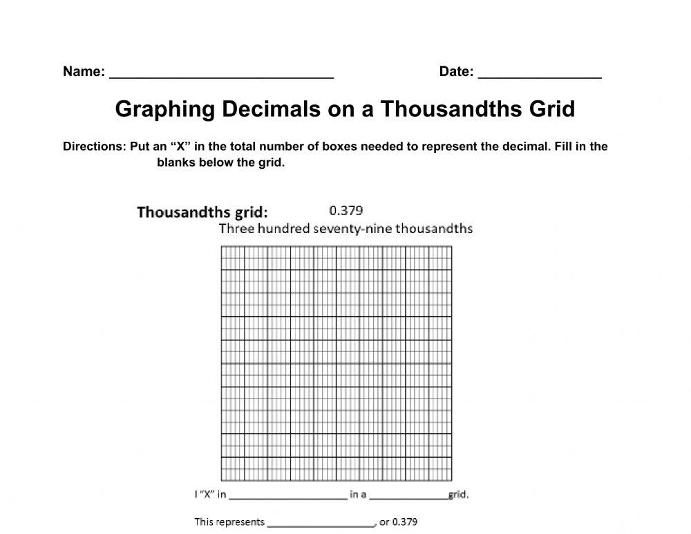 Graphing Decimals on a Thousandths Grid online exercise for | Live ...
